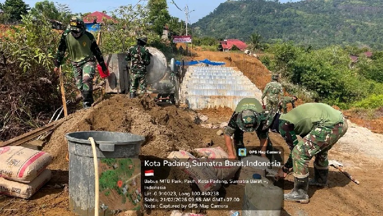 Pemulihan Infrastruktur Pascabencana, Pemko Padang dan TNI Bangun 3 Jembatan